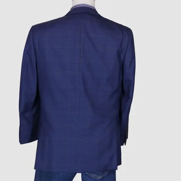 Ermenegildo Zegna Sport Coat Blazer Men 38S Blue Plaid Trofeo Wool 3-Button - Picture 12 of 12